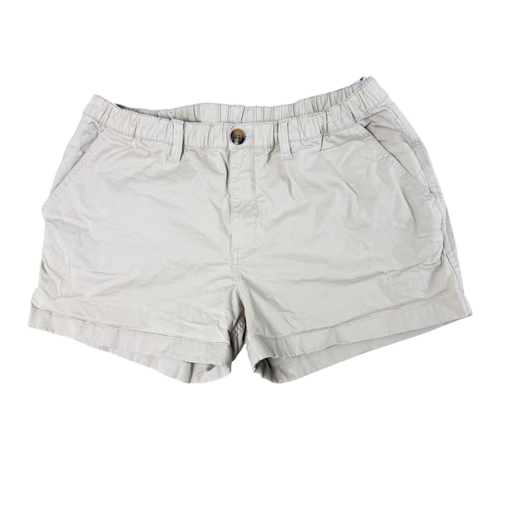 NEW Chubbies Originals Thighs Out Tan Khaki Chino Shorts Womens L Elastic Waist
